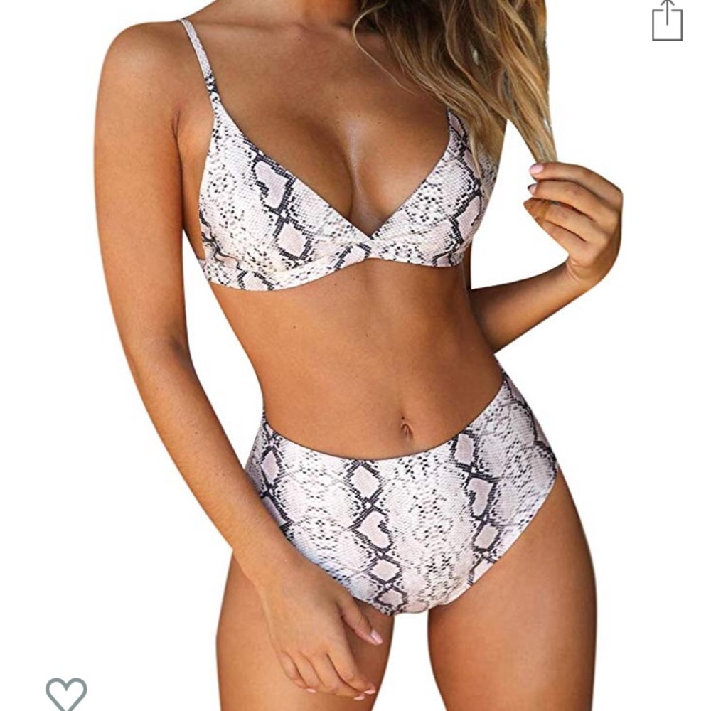 Snakeskin High-Waist Bikini